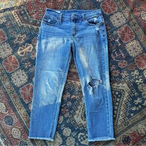 GAP Girlfriend Mid Rise Cropped Jeans
